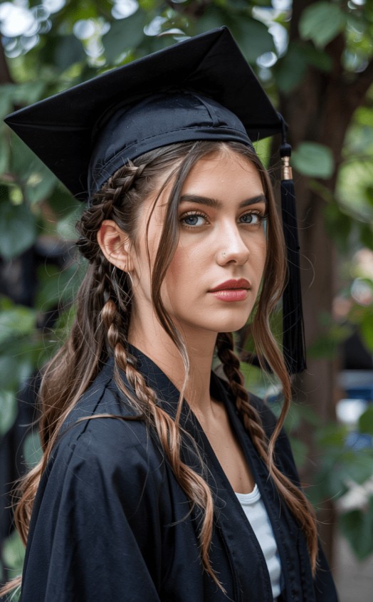 21 Gorgeous Graduation Hairstyles That Look Perfect with a Black Cap