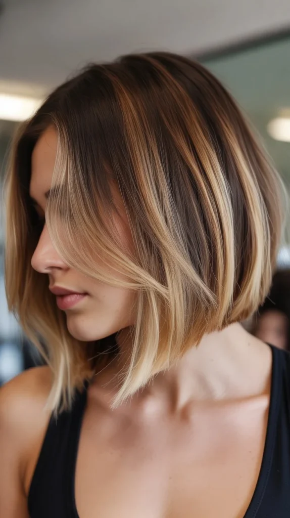 Inverted Bob with Ombre Stacking