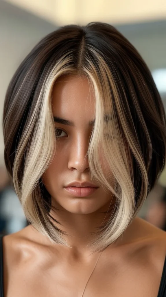 Inverted Bob with Highlighted Front Pieces