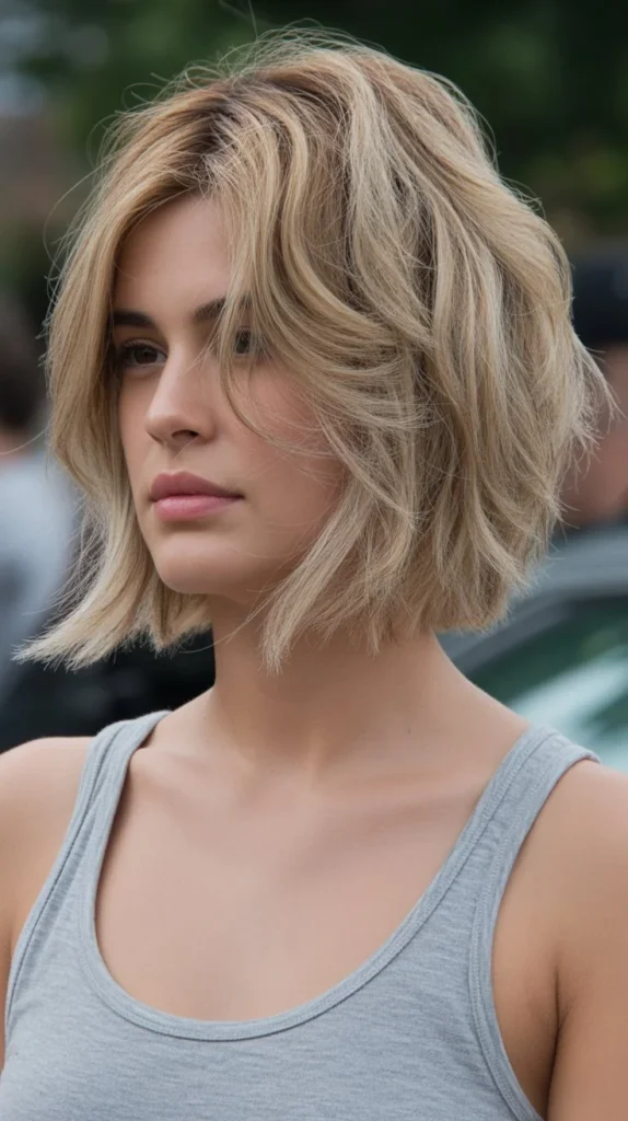 Inverted Bob with Razored Texture