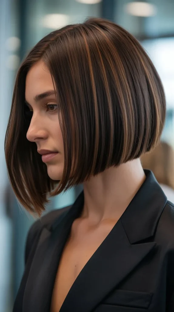 Sleek Inverted Bob with Graduated Layers