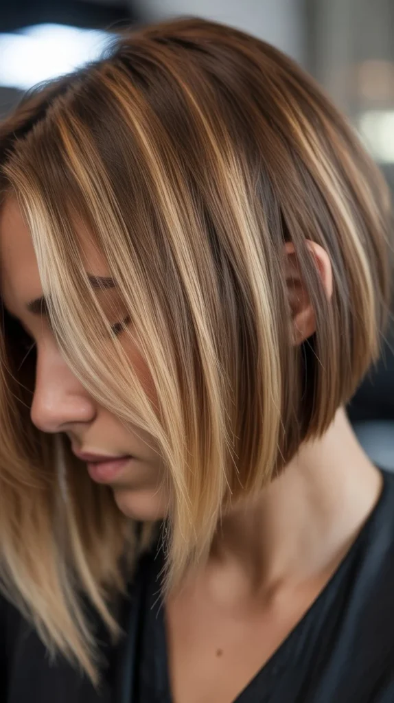 Inverted Bob with Balayage Stacking