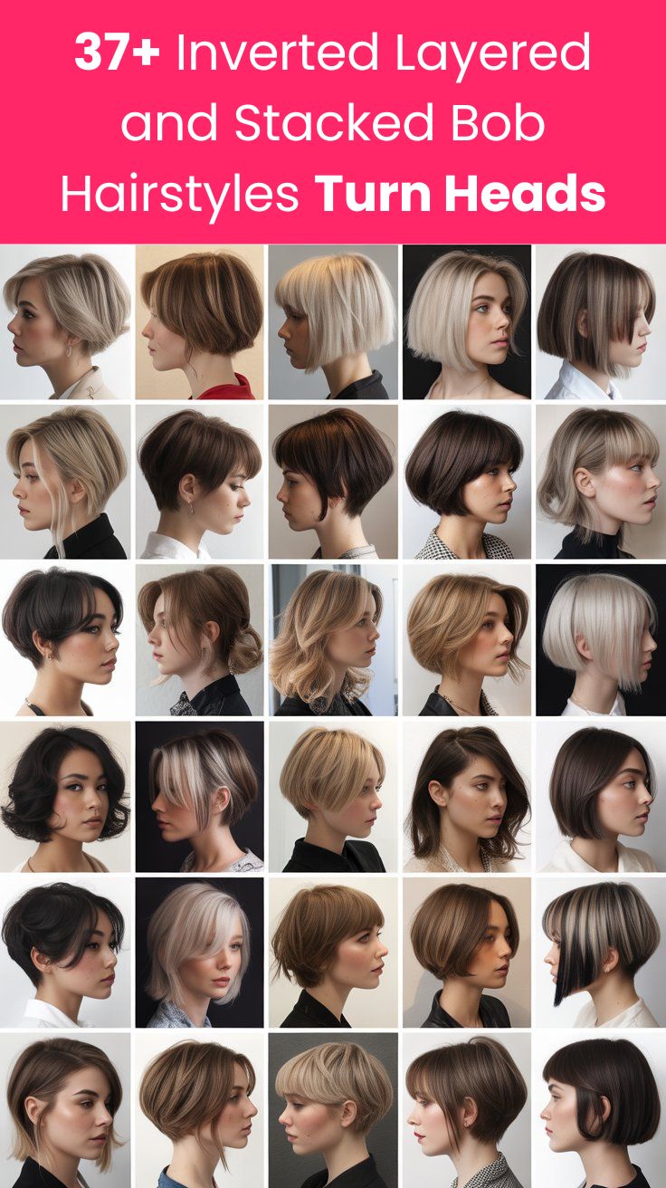 37+ Inverted Layered and Stacked Bob Hairstyles Turn Heads