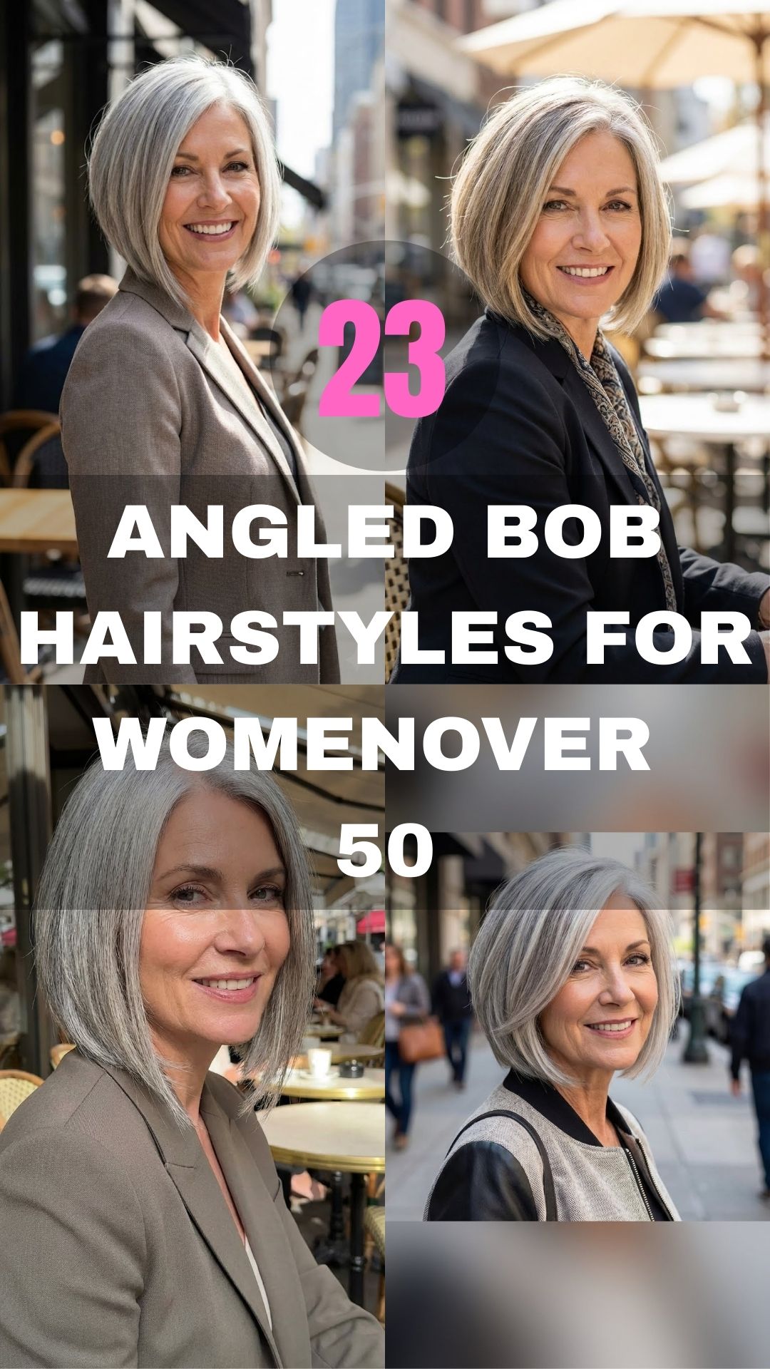 23 Confident Angled Bob Hairstyles for Women Over 50