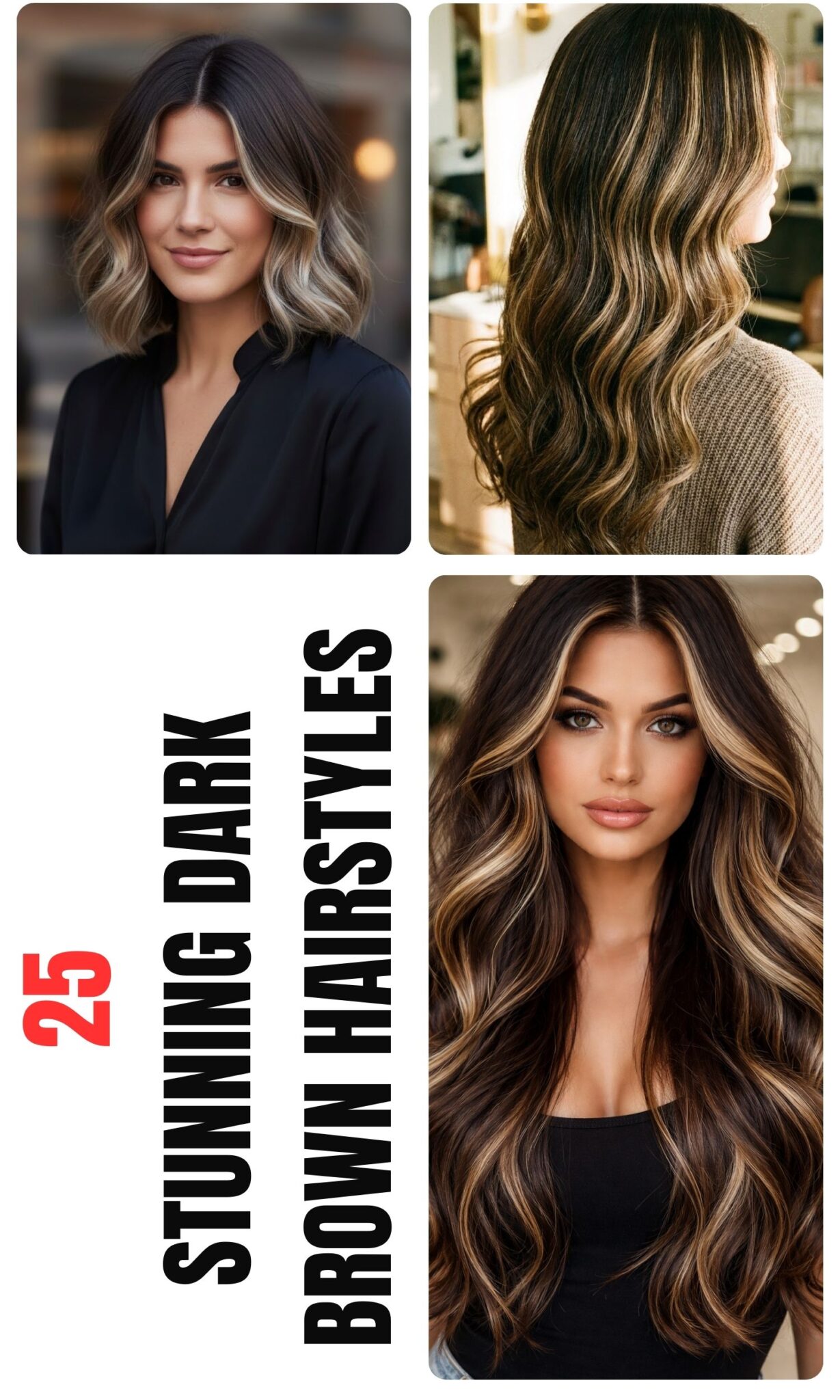 25 Stunning Dark Brown Hairstyles with Blonde Highlights You’ll Love