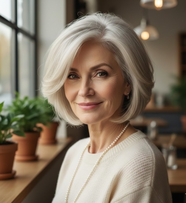 Bob with Side-Swept Bangs