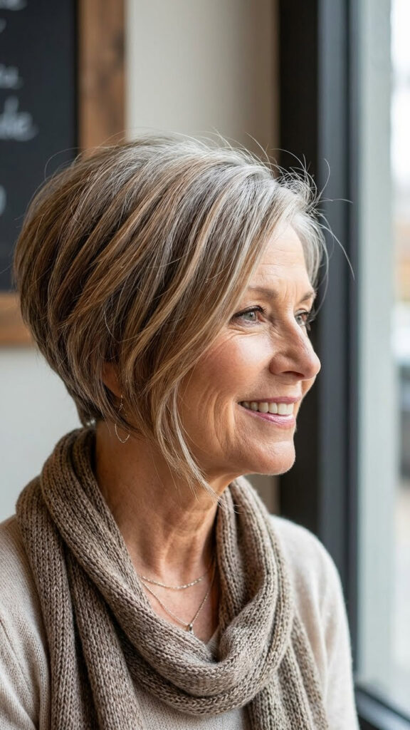 Caramel-Toned Asymmetrical Bob