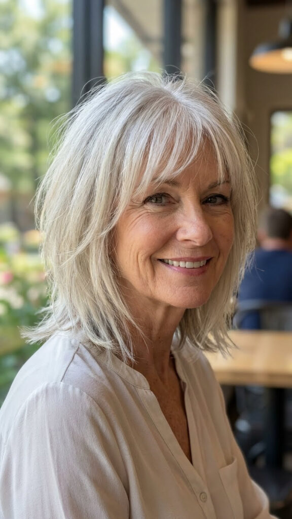 Choppy Lob with Long Side Bangs