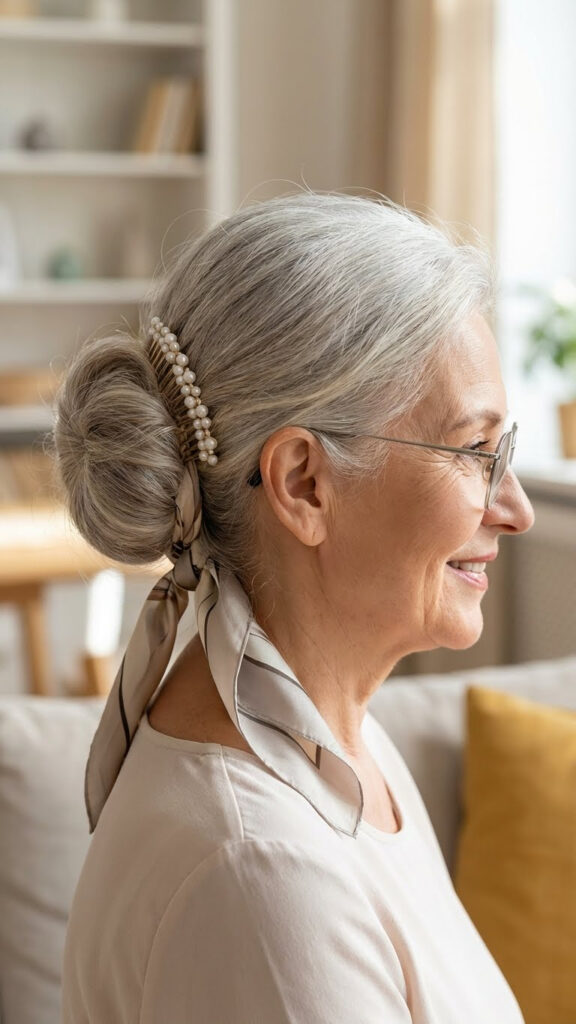 Classic Bun with Hair Accessories