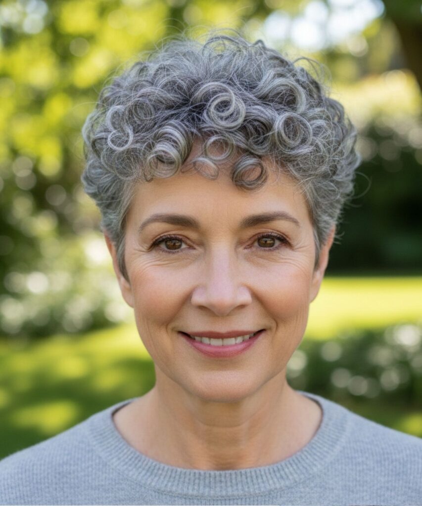 Curly Pixie with a Soft Undercut