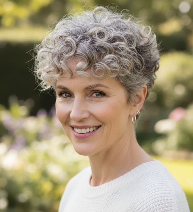 Curly Tapered Cut with Defined Curls