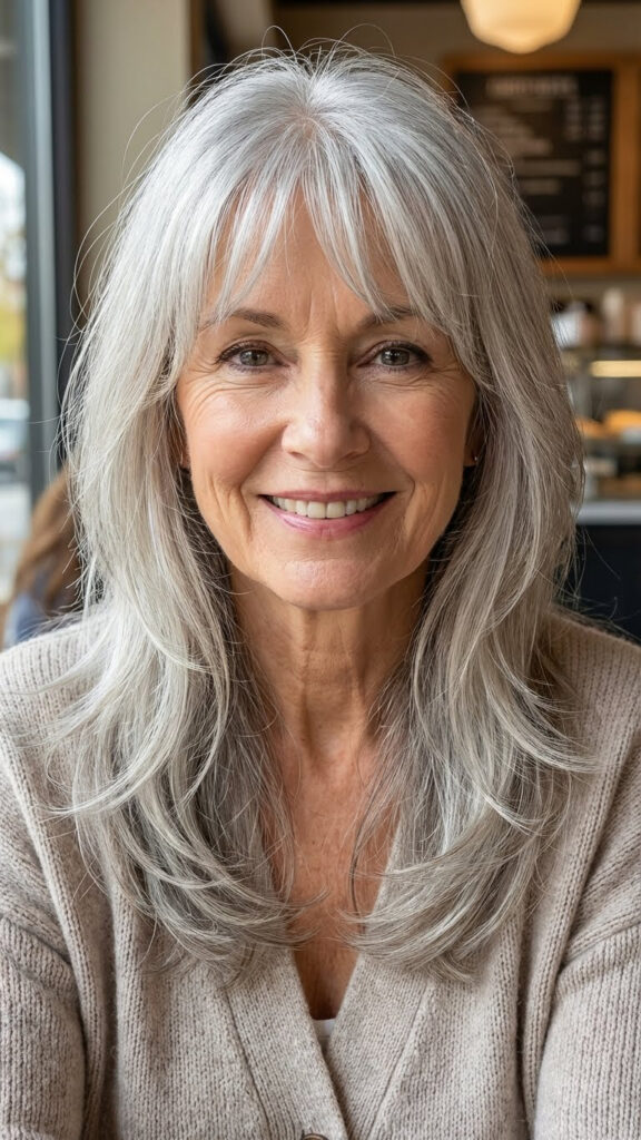 Curtain Bangs with Long Layers