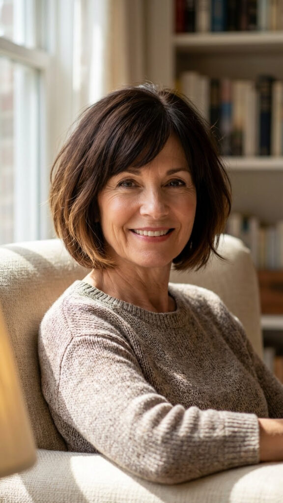  Dark Chocolate Bob with Lighter Tips