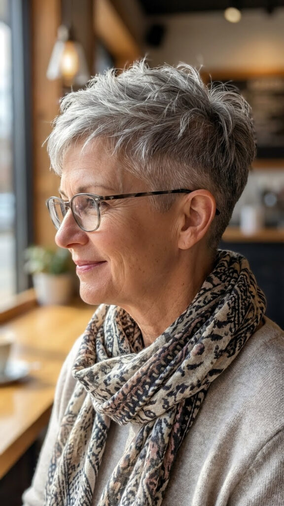 Gray Pixie with an Undercut