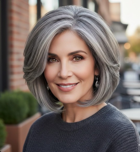  Layered Bob with Shadow Root Color