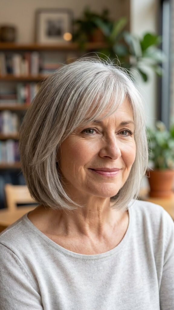 Layered Bob with Side-Swept Bangs