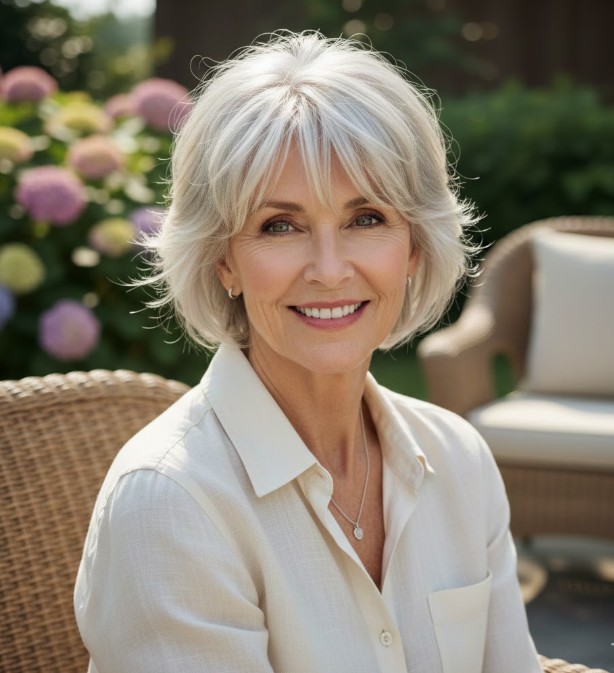 Layered Pixie with Long Bangs