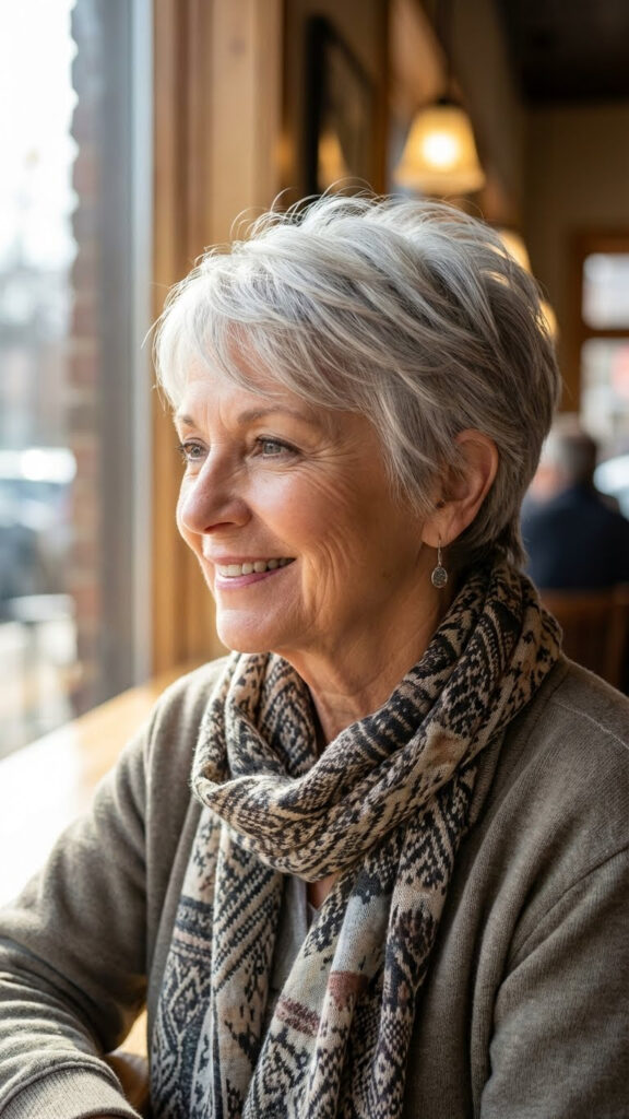  Long Pixie with Feathered Crown