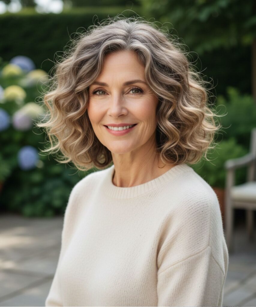 Loose Curl Shoulder-Length Lob