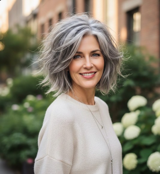 Messy Bob with Wispy Layers