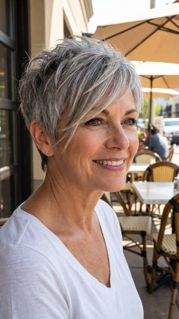 Razored Pixie with Long Bangs