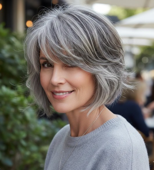 Shaggy Bob with Layered Bangs