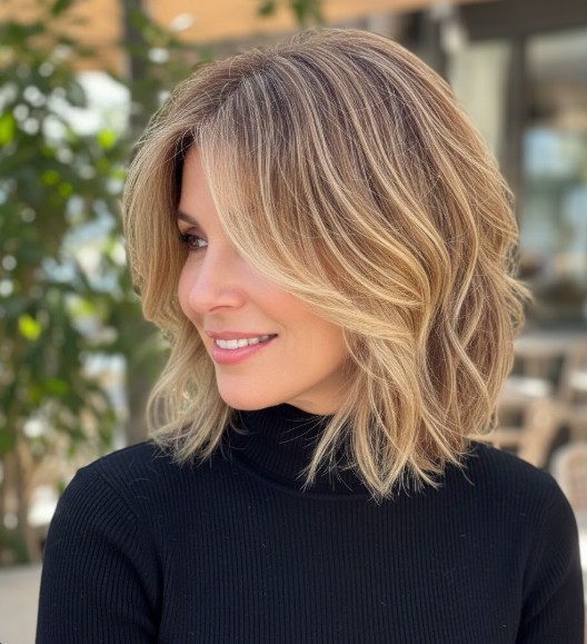 Shaggy Lob with Graduated Layers