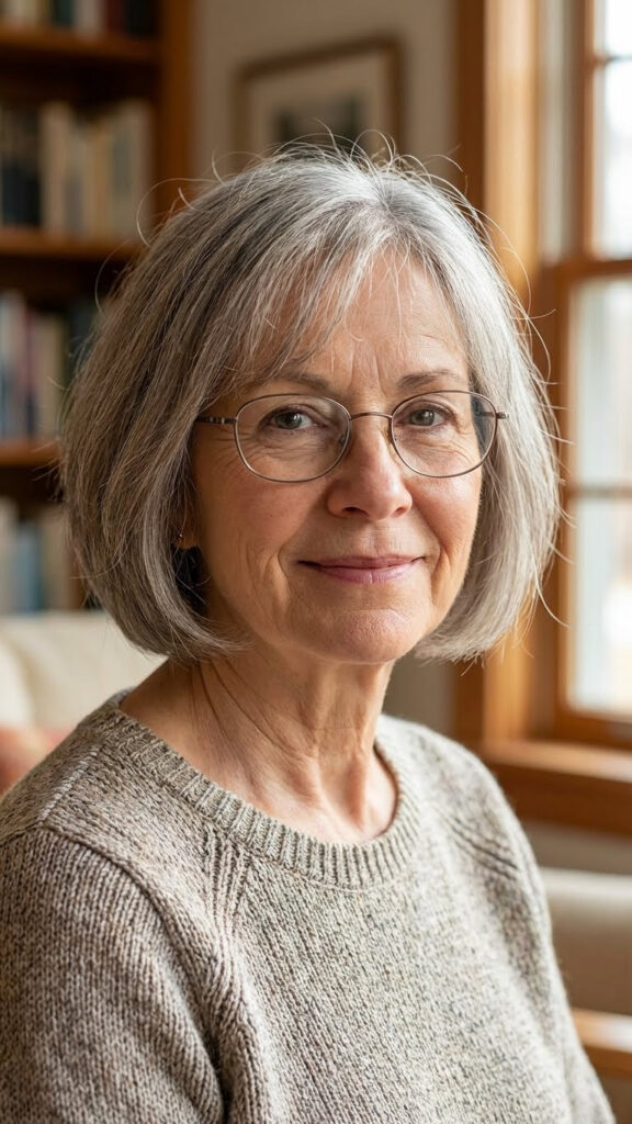 Short Salt-and-Pepper Hair