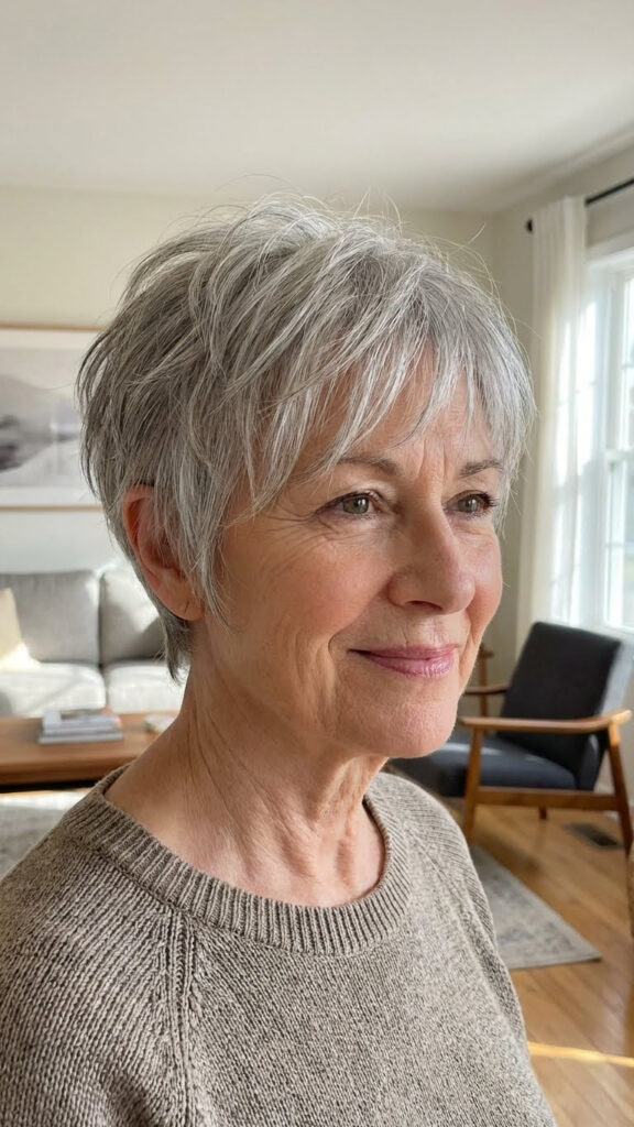  Short Textured Crop with a Fringe