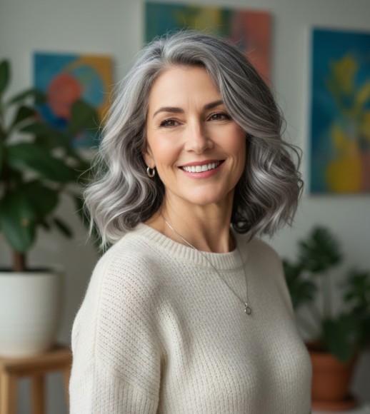 Shoulder-Length Cut with Soft Curls