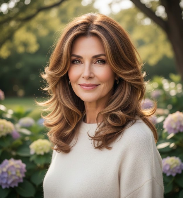 Silky Violet-Tinted Black with Gentle Waves