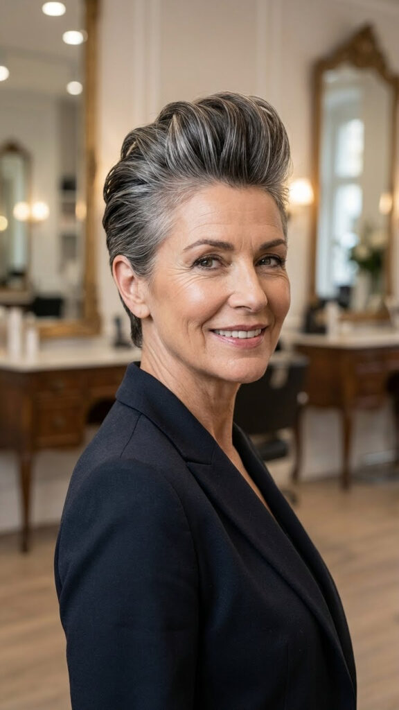 Slicked-Back Pompadour