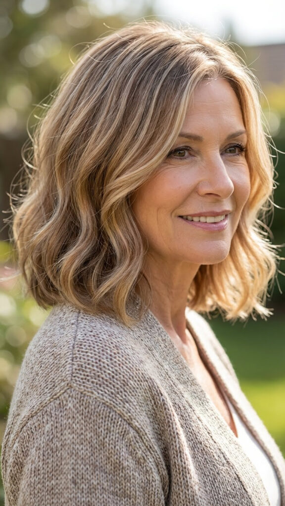 Soft Balayage on a Wavy Lob