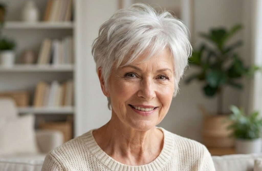 Soft Pixie with a Feathered Crown