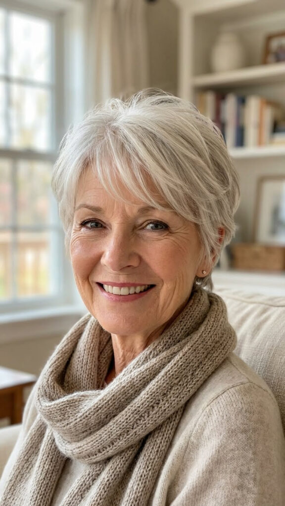 Textured Crop with Side-Swept Bangs