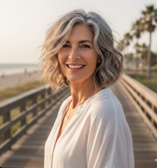 Tousled Bob with Beachy Waves