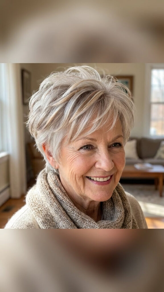 Voluminous Pixie with Subtle Highlights