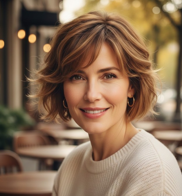 Wavy Pixie with Side Bangs