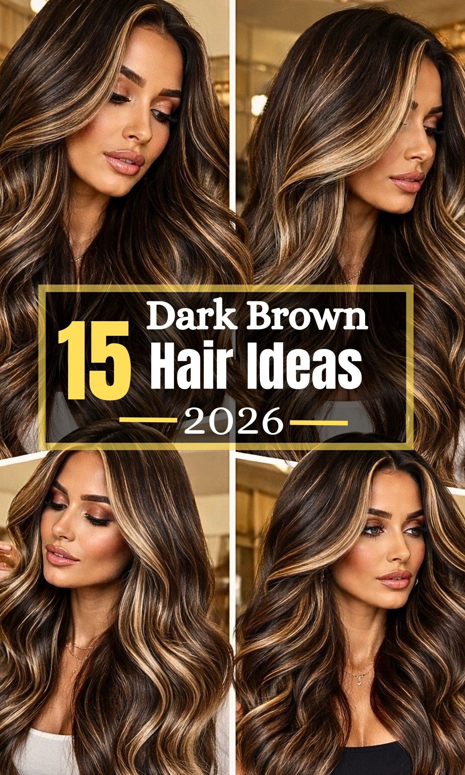 15 Stunning Dark Brown Hair Ideas with Blonde Highlights