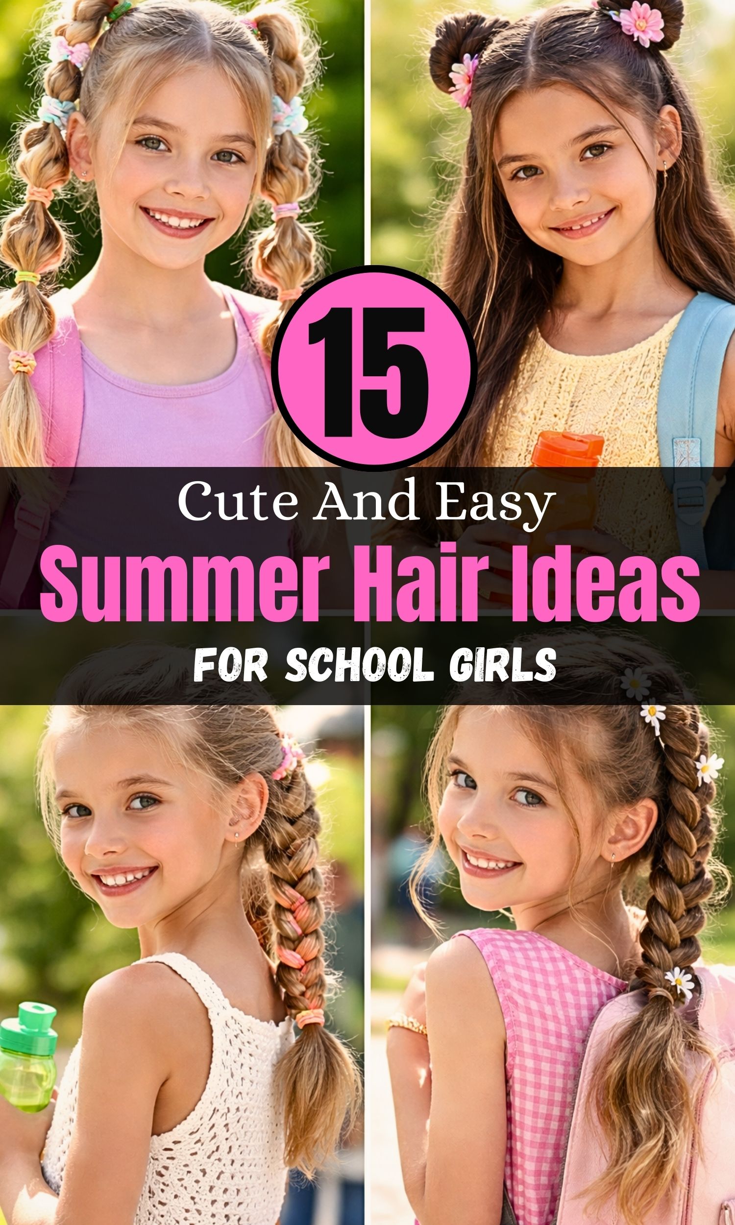 15 Cute and Easy Summer Hair Ideas for School Girls That Beat the Heat