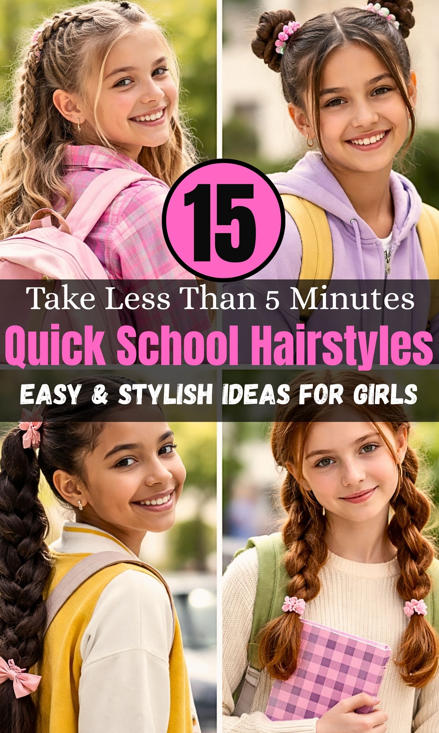 15 Easy & Stylish Ideas for Quick School Hairstyles for Girls