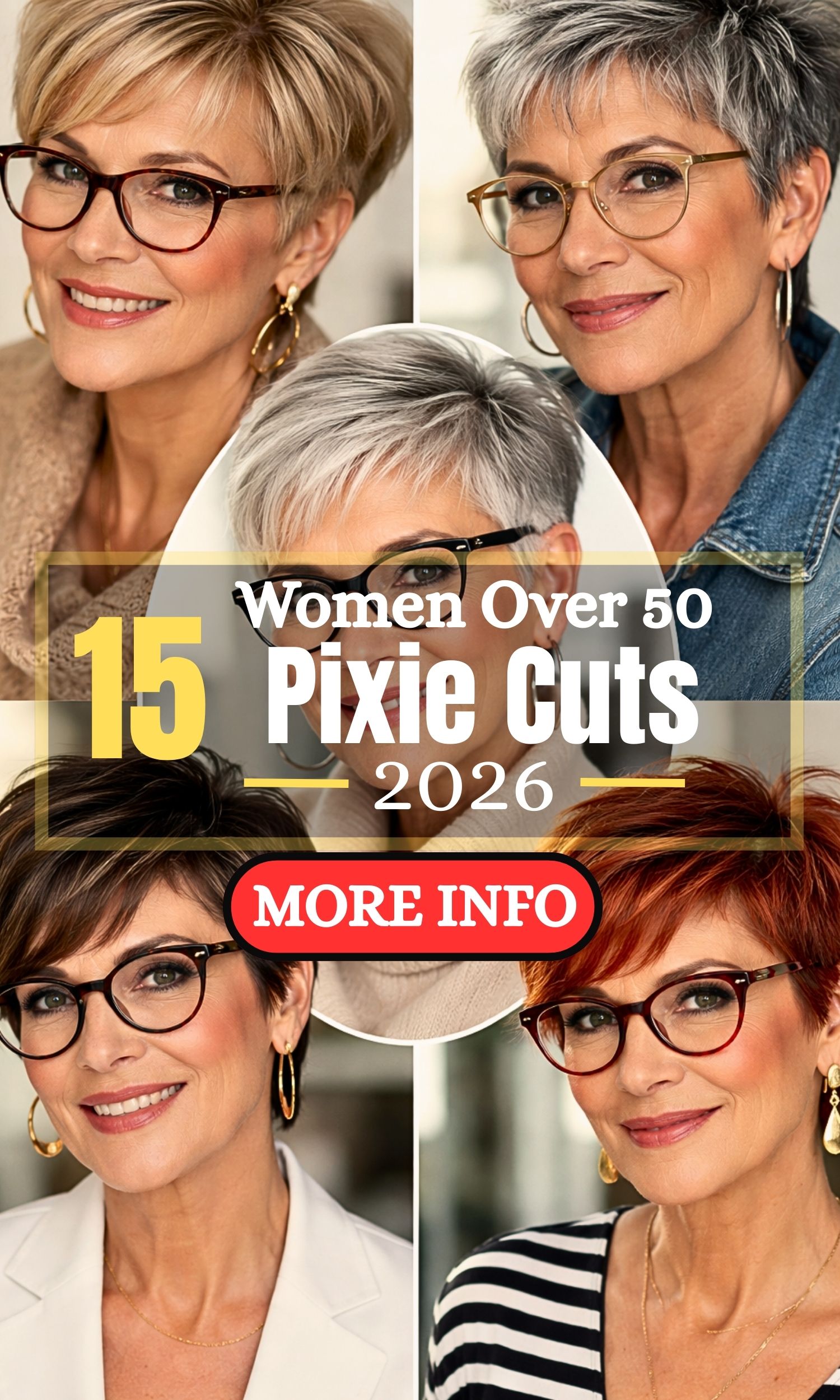 15 Stylish Pixie Cuts for Women Over 50 Who Wear Glasses