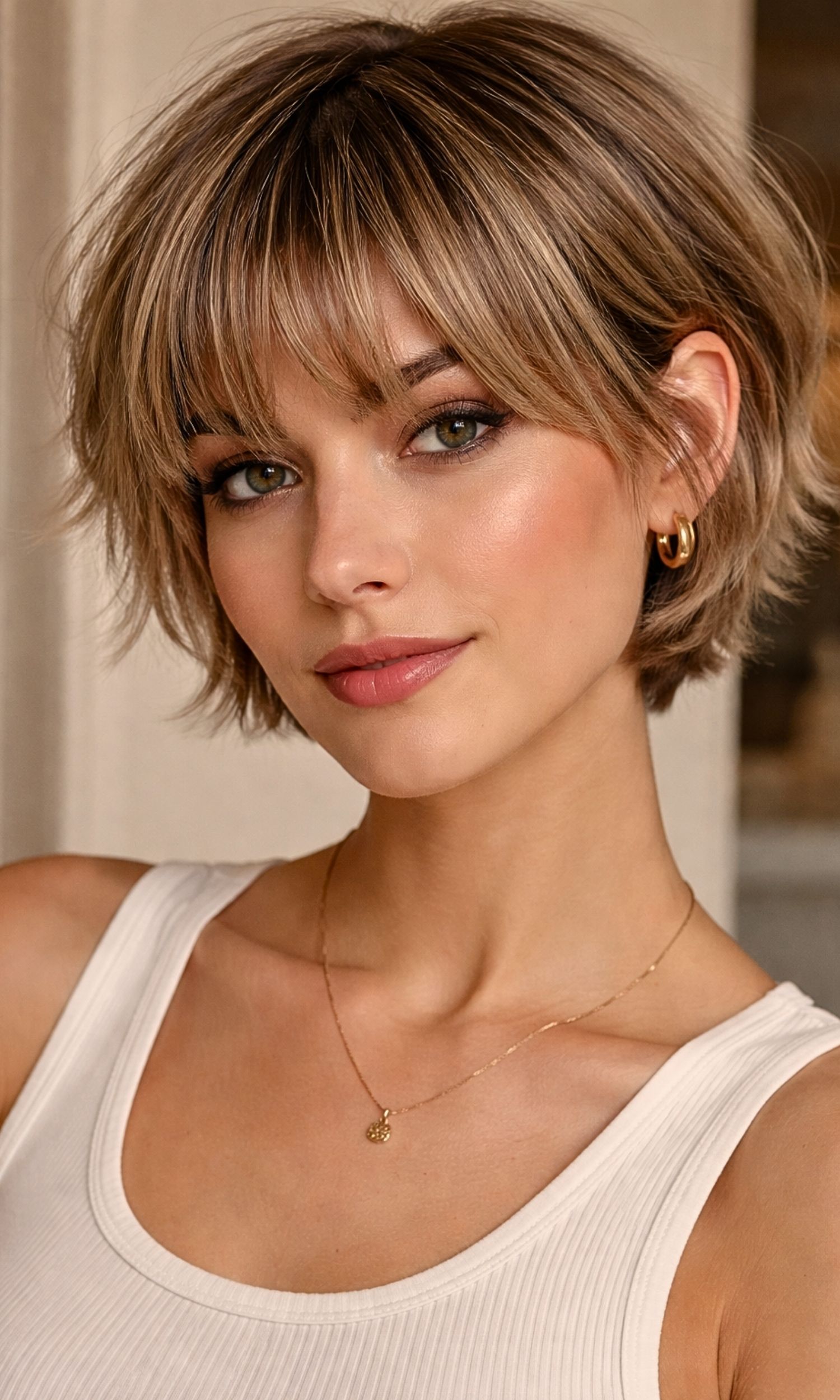 Bixie with Bangs Simple & Stylish