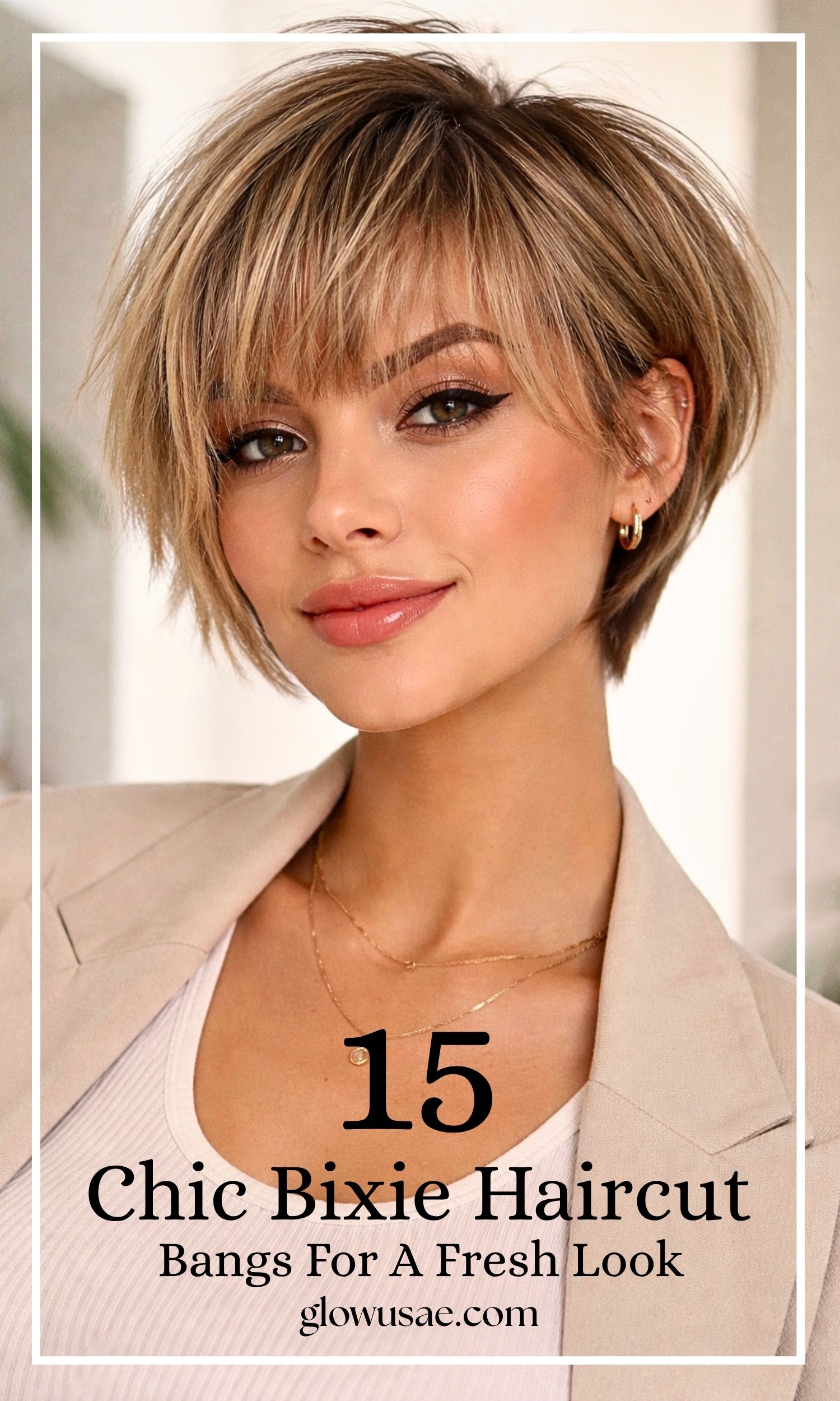 Chic Bixie Haircut with Bangs for a Fresh Look