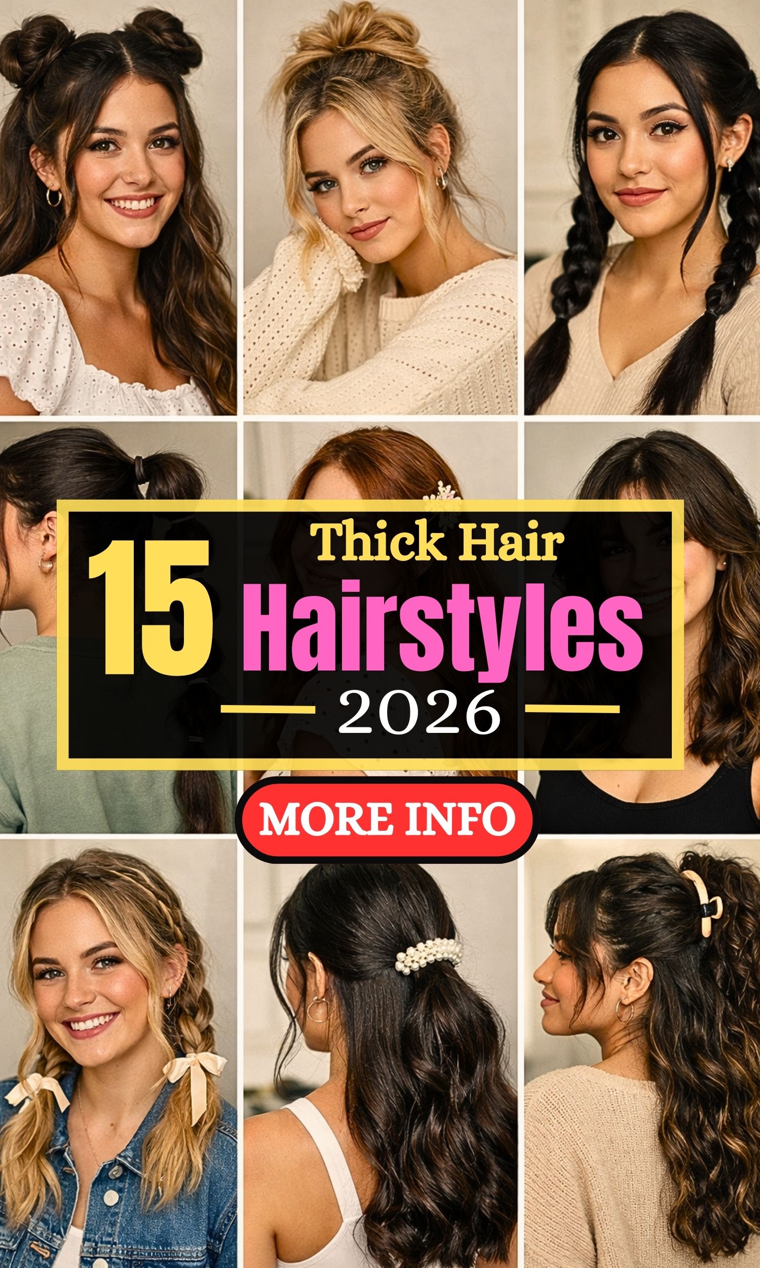 Cute Hairstyles for Thick Hair Girls: 15 Easy and Adorable Ideas to Try