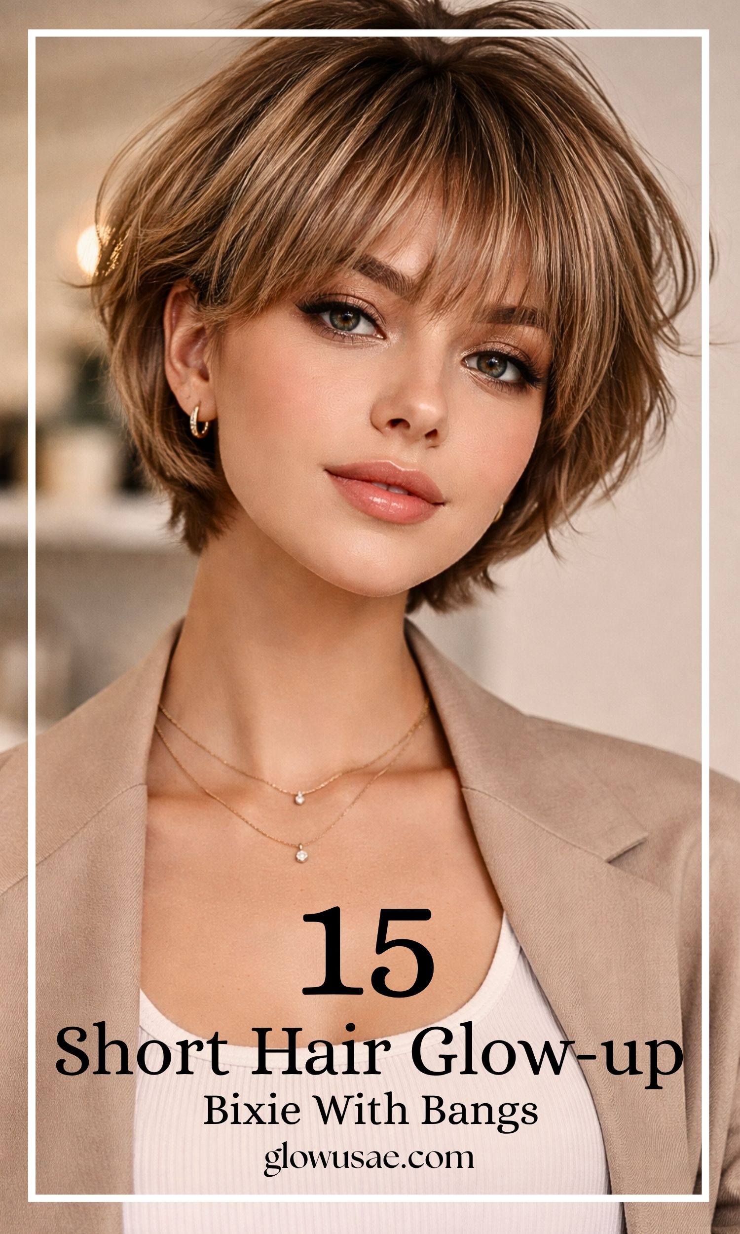 Short Hair Glow-Up Bixie with Bangs