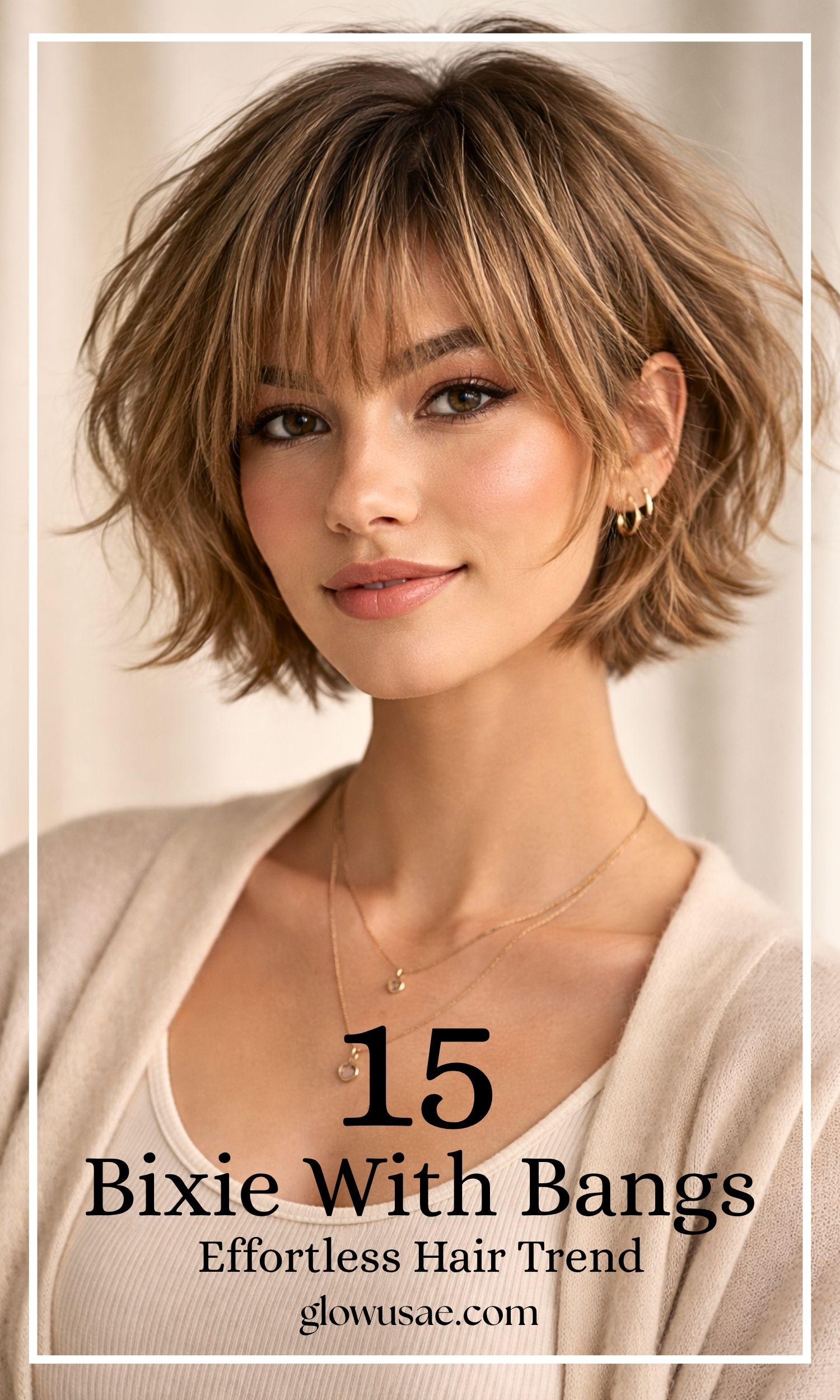 Soft Textured Bixie with Bangs The Effortless Hair Trend That Feels Like You