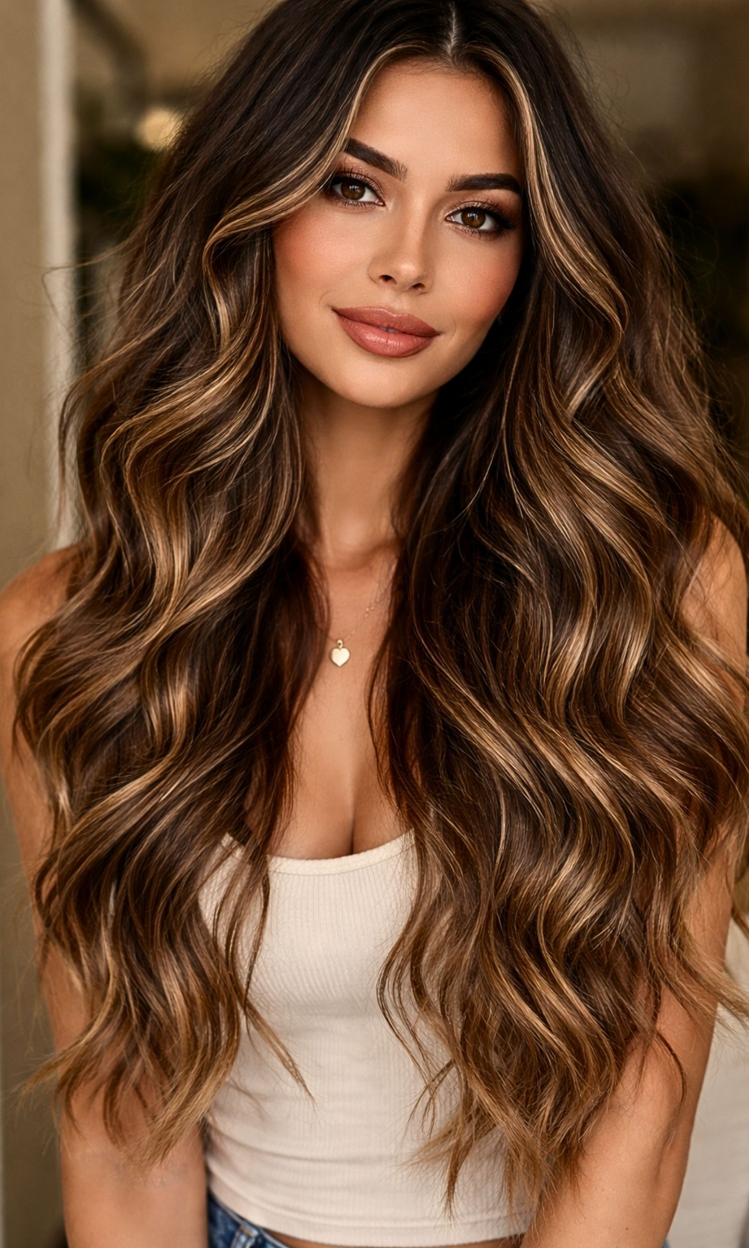 Wavy Long Brunette Hair with Balayage: A Timeless Style That Feels Like You