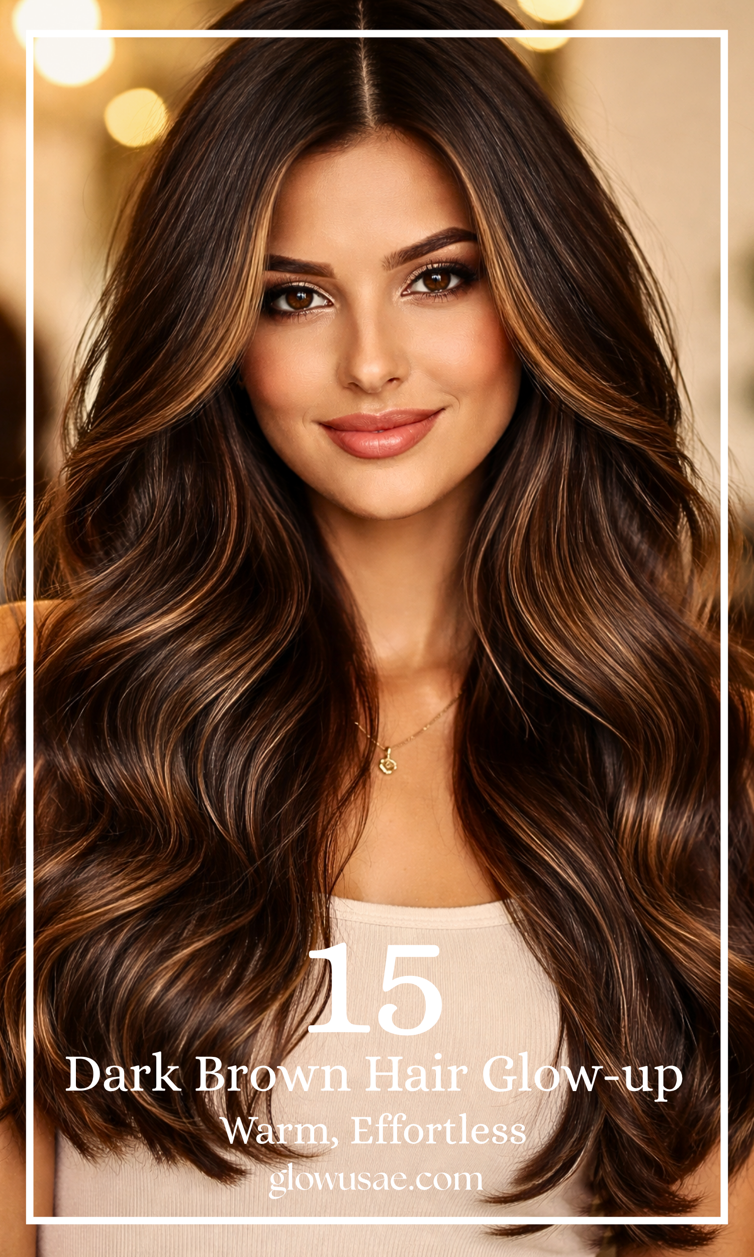 Dark Brown Hair Glow-Up with Soft Highlights: A Warm, Effortless Transformation