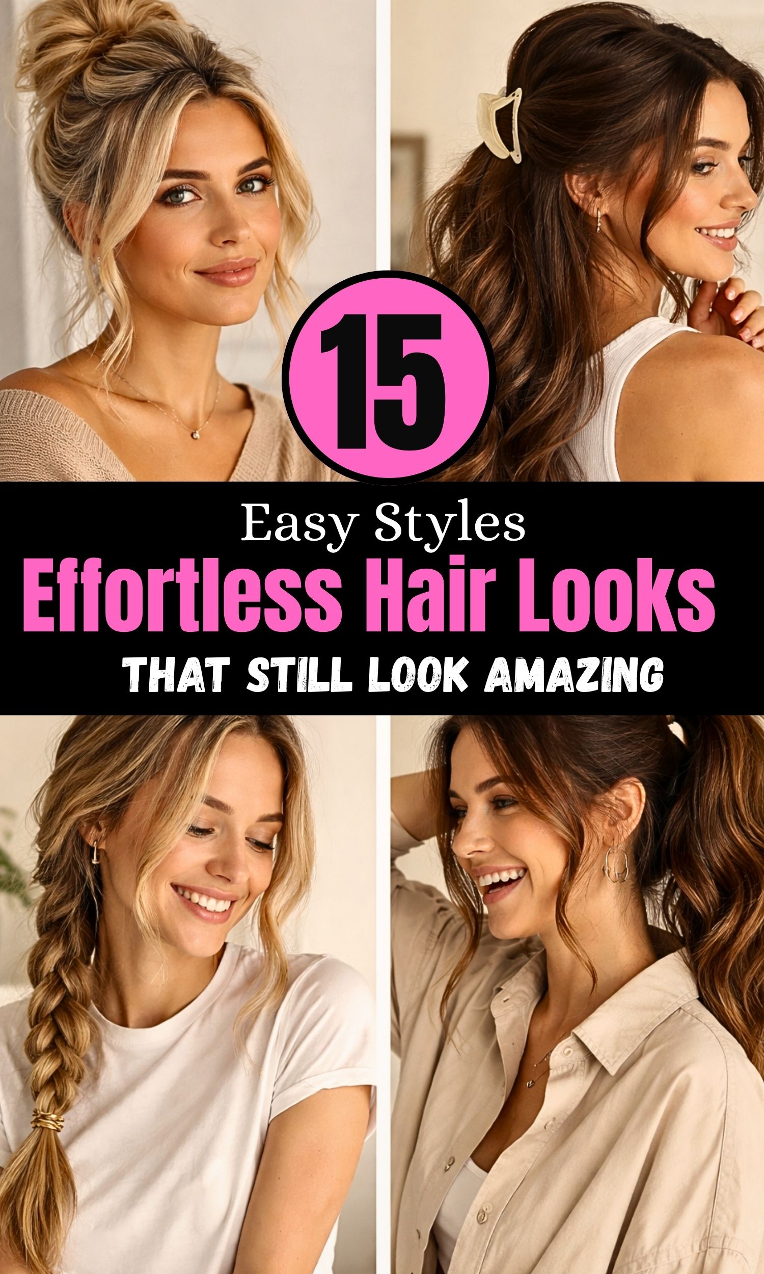 Effortless Hair Looks for Lazy Days: 15 Easy Styles That Still Look Amazing